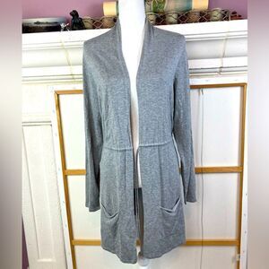 Chicos soft jacket/ cardigan w/ drawstring waist tie NWOT w/pockets